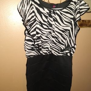Zebra print girls dress, size 16